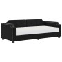 Sofá cama con colchón tela negro 80x200 cm