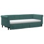Sofá cama nido con cajones terciopelo verde oscuro 80x200 cm