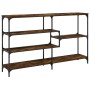 Mesa consola madera de ingeniería roble ahumado 160x32x95 cm