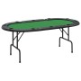 Mesa de póquer plegable para 10 jugadores verde 206x106x75 cm