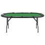 Mesa de póquer plegable para 10 jugadores verde 206x106x75 cm
