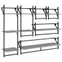 Estantes pared con barras 6 pzas madera ingeniería gris Sonoma