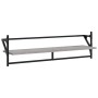 Estantes pared con barras 6 pzas madera ingeniería gris Sonoma