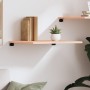 Estante de pared madera maciza de roble sin tratar 60x60x2 cm