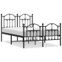 Estructura cama sin colchón con estribo metal negro 120x200 cm