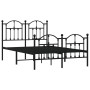 Estructura cama sin colchón con estribo metal negro 120x200 cm