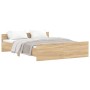 Estructura de cama con cabecero piecero roble Sonoma 160x200 cm