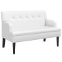 Banco con respaldo cuero sintético blanco 112x65,5x75 cm