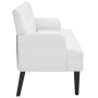 Banco con respaldo cuero sintético blanco 112x65,5x75 cm