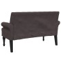 Banco con respaldo tela marrón oscuro 120x62x75,5 cm