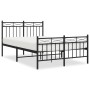 Estructura cama sin colchón con estribo metal negro 120x200 cm