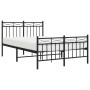 Estructura cama sin colchón con estribo metal negro 120x200 cm