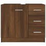 Mueble de lavabo madera contrachapada marrón roble 63x30x54 cm