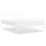 Estructura cama sin colchón con estribo metal blanco 140x190 cm