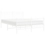 Estructura cama sin colchón con estribo metal blanco 140x190 cm