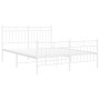 Estructura cama sin colchón con estribo metal blanco 140x190 cm