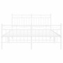 Estructura cama sin colchón con estribo metal blanco 140x190 cm