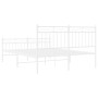 Estructura cama sin colchón con estribo metal blanco 140x190 cm