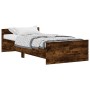 Estructura de cama sin colchón madera roble ahumado 90x200 cm