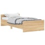 Estructura de cama sin colchón madera roble Sonoma 100x200 cm
