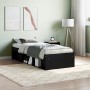 Estructura de cama individual sin colchón negro 75x190 cm