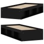 Estructura de cama individual sin colchón negro 75x190 cm