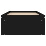 Estructura de cama individual sin colchón negro 75x190 cm