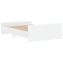 Estructura de cama con cabecero piecero blanco 120x190 cm