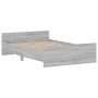 Estructura de cama con cabecero piecero gris Sonoma 120x190 cm
