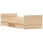 Estructura de cama con cabecero piecero roble Sonoma 75x190 cm