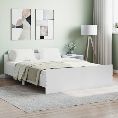 Estructura de cama sin colchón blanco 140x190 cm
