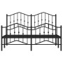 Estructura cama sin colchón con estribo metal negro 140x200 cm