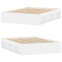 Estructura de cama doble sin colchón blanco 135x190 cm