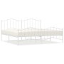 Estructura cama sin colchón con estribo metal blanco 193x203 cm
