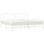 Estructura cama sin colchón con estribo metal blanco 193x203 cm