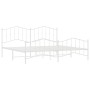 Estructura cama sin colchón con estribo metal blanco 193x203 cm