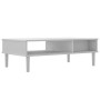 Mesa de centro SENJA aspecto ratán madera blanco 100x55x33 cm
