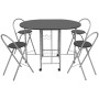 Conjunto de comedor plegable 5 piezas MDF negro