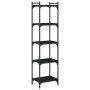 Librería de 5 estantes madera de ingeniería negro 40x30x154 cm