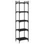 Librería de 5 estantes madera de ingeniería negro 40x30x154 cm