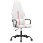 Silla gaming con masaje cuero sintético rosa y blanco