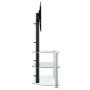 Mueble TV esquina 3 niveles para 32-70 pulgadas negro plateado