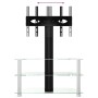 Mueble TV esquina 3 niveles para 32-70 pulgadas negro plateado