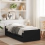 Estructura de cama individual sin colchón negro 75x190 cm