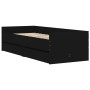 Estructura de cama individual sin colchón negro 75x190 cm