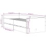 Estructura de cama individual sin colchón negro 75x190 cm