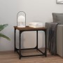 Mesa auxiliar de madera contrachapada marrón roble 40x40x40 cm