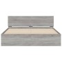 Estructura de cama con cabecero gris Sonoma 140x200 cm