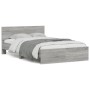 Estructura de cama con cabecero gris Sonoma 120x200 cm