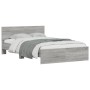 Estructura de cama con cabecero gris Sonoma 120x200 cm